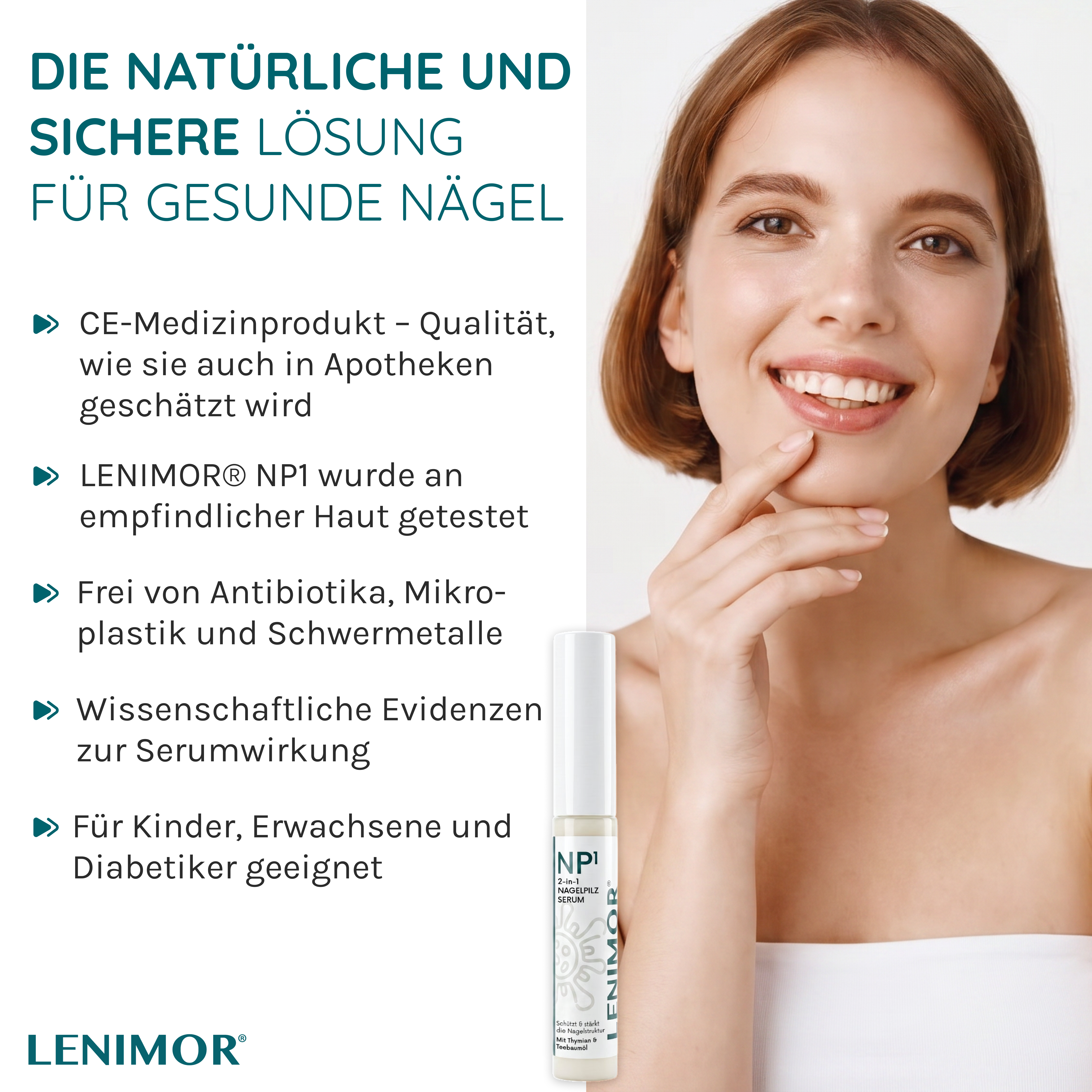 NAGELPILZ Serum - Natürliche Formel mit Teebaumöl & Vitamin E - 10ml