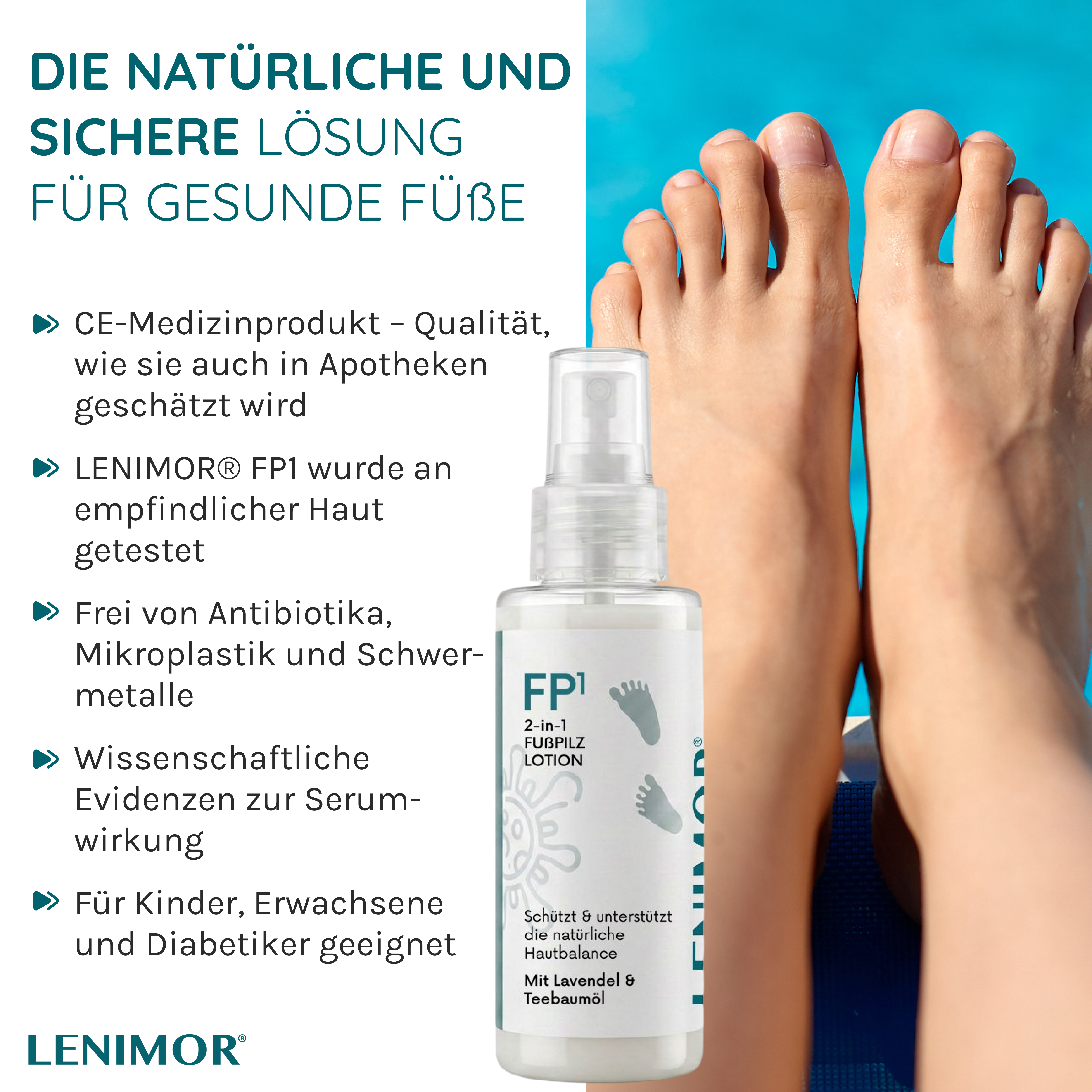 FUßPILZ Spray - Natürliche Formel mit Lavendel & Teebaumöl - 75ml