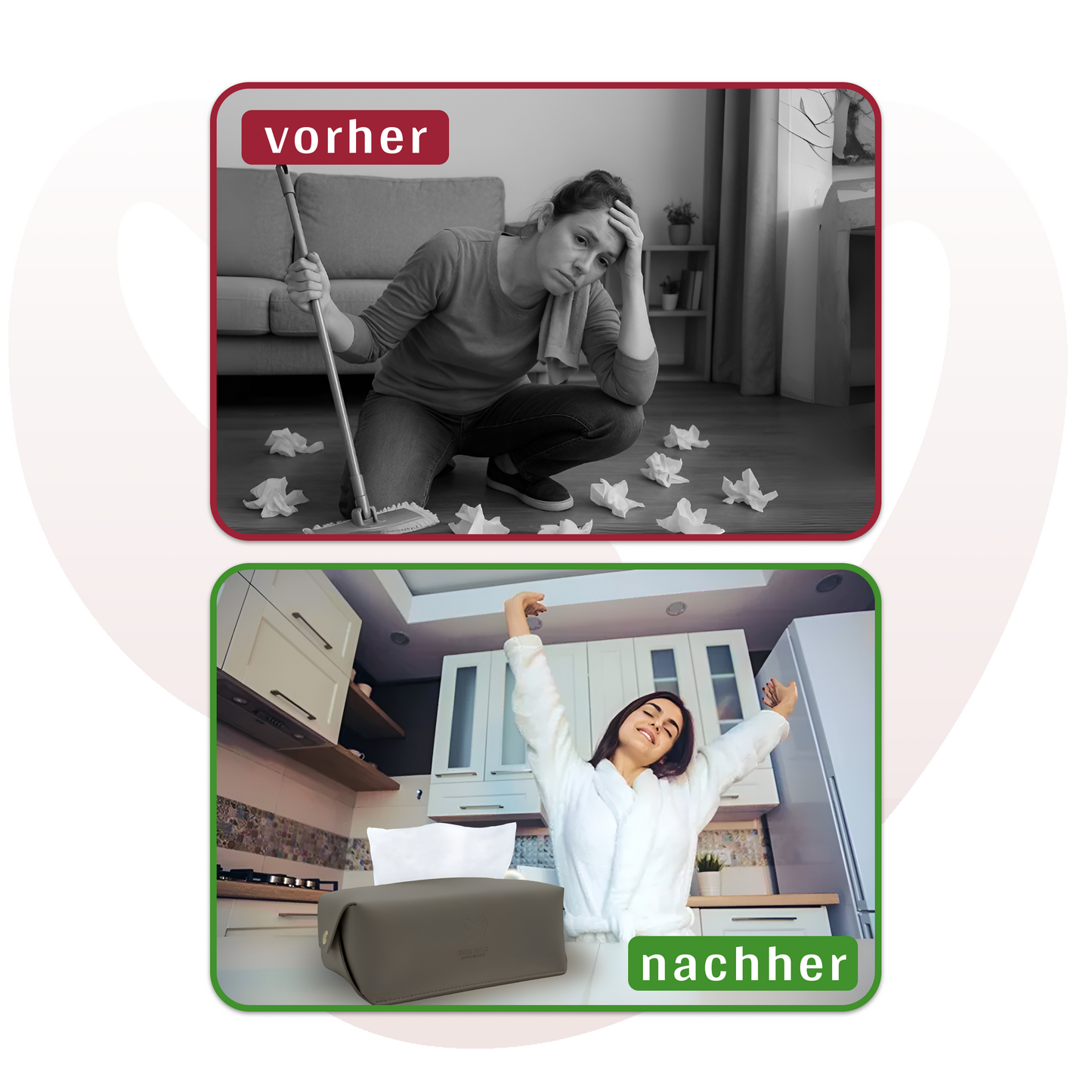 GIMARO™️Luxus für deine Taschentücher - Box aus italienischem Leder