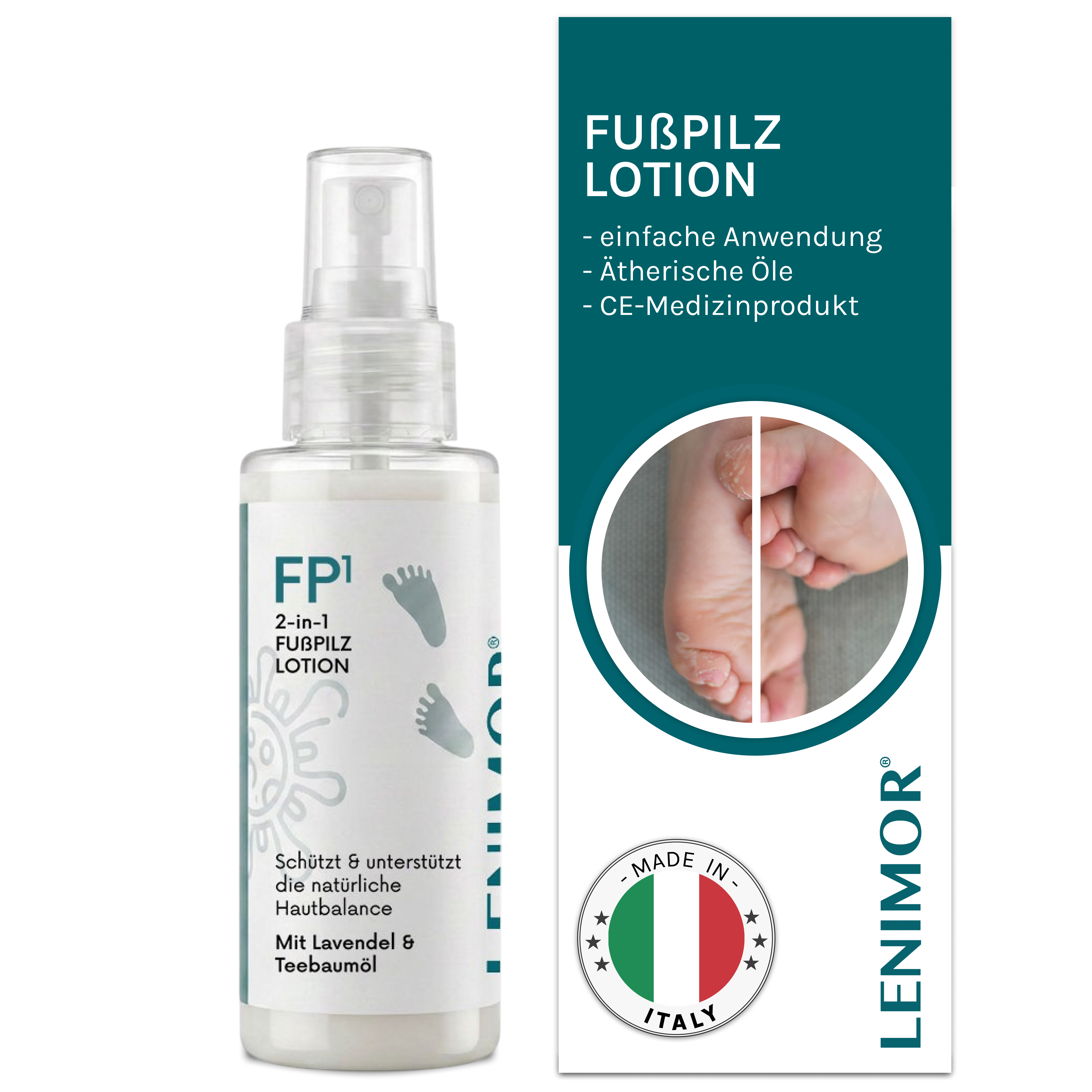 FUßPILZ Spray - Natürliche Formel mit Lavendel & Teebaumöl - 75ml