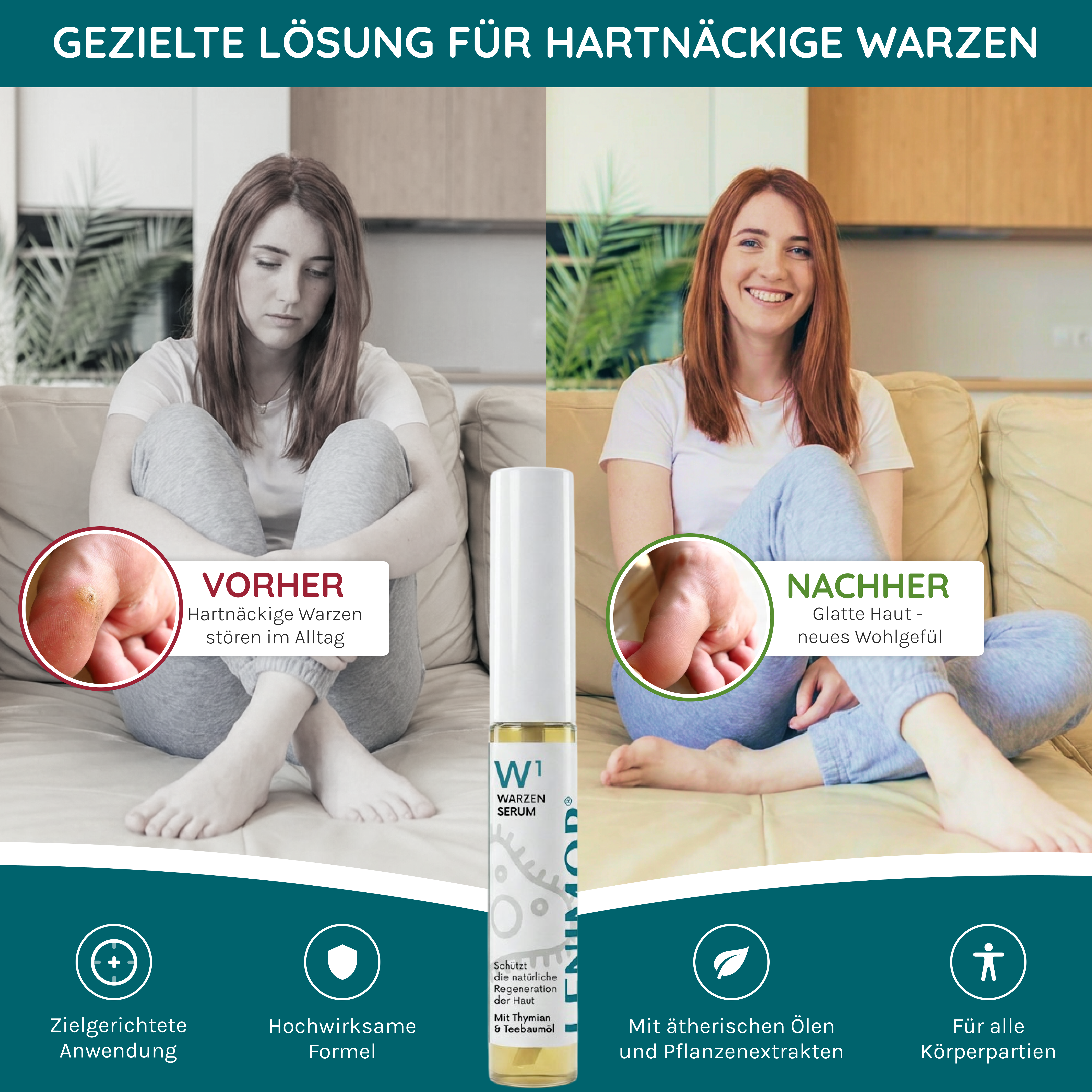 WARZEN Serum - Natürliche Formel mit Thymian & Teebaumöl - 10ml