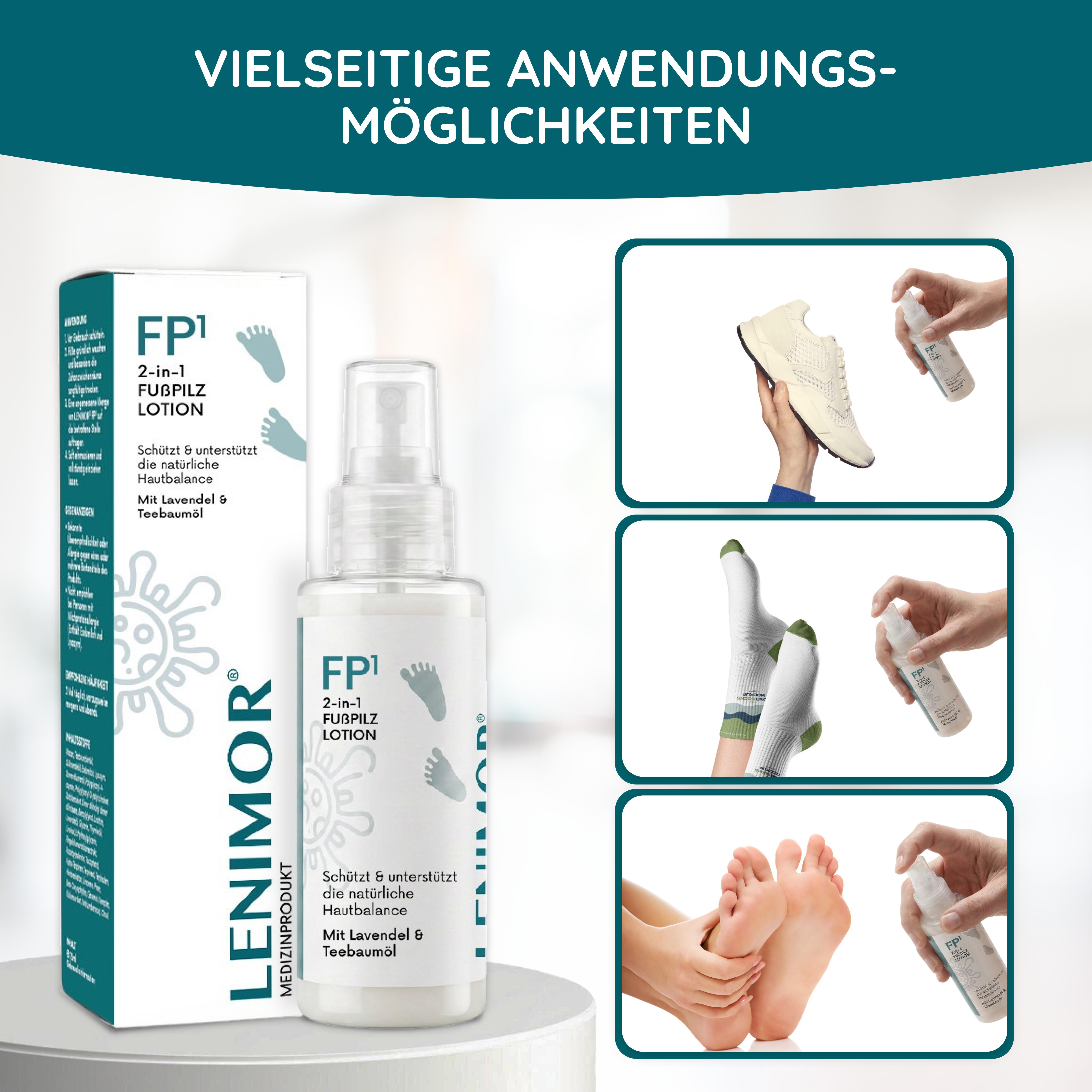 FUßPILZ Spray - Natürliche Formel mit Lavendel & Teebaumöl - 75ml
