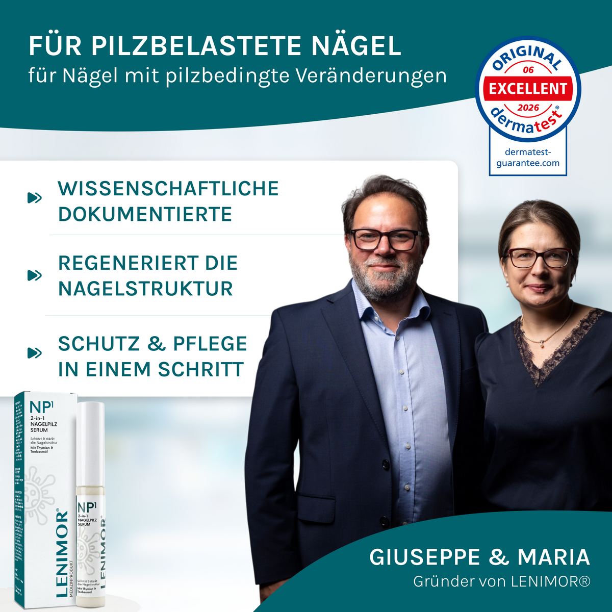 NAGELPILZ Serum - Natürliche Formel mit Teebaumöl & Vitamin E - 10ml