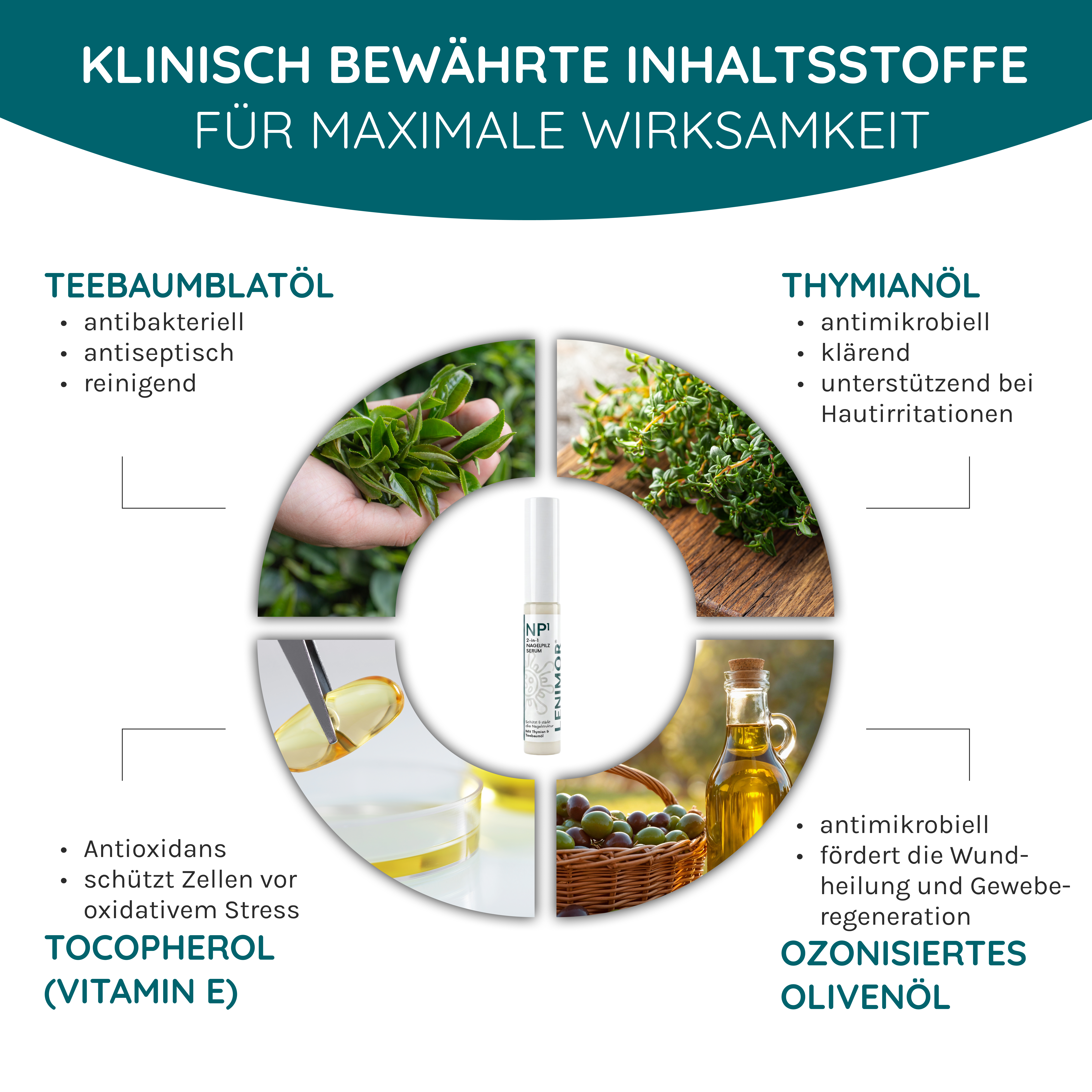 NAGELPILZ Serum - Natürliche Formel mit Teebaumöl & Vitamin E - 10ml